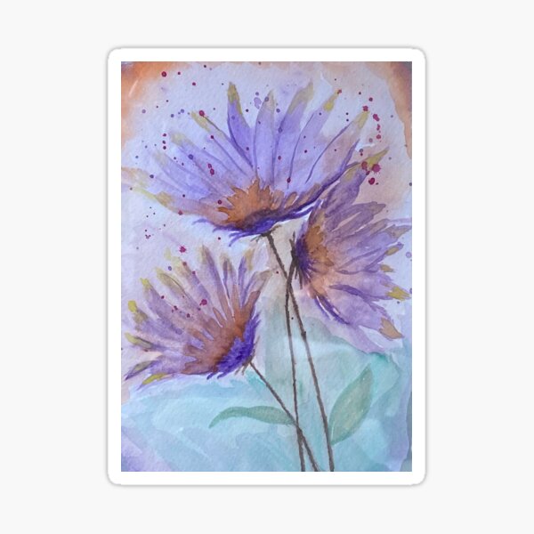 Purple Wildflower Watercolor Sticker