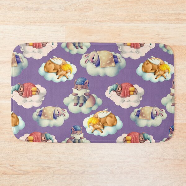Item preview, Sleeping Animals on Clouds Seamless Surface Pattern designed and sold by PBJArt.
