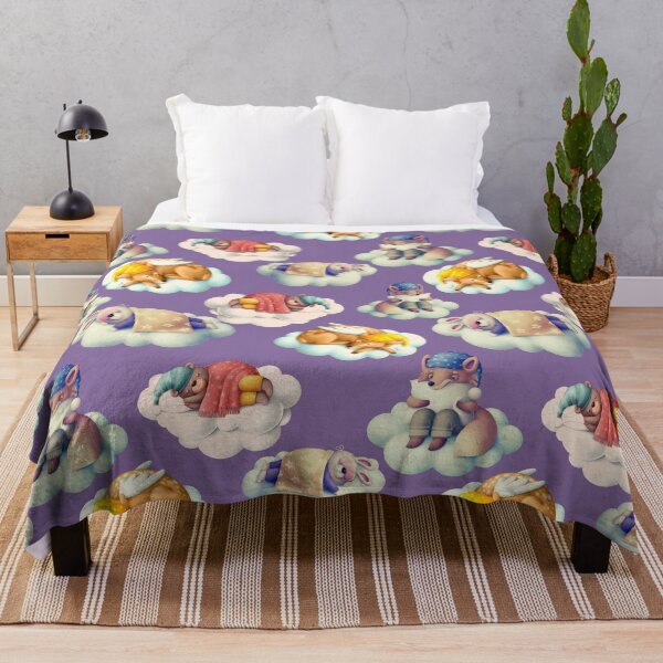 Item preview, Sleeping Animals on Clouds Seamless Surface Pattern designed and sold by PBJArt.