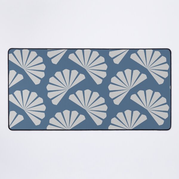 Item preview, Diagonal stylized fans in the color combination smoky blue silver designed and sold by Vektoria.