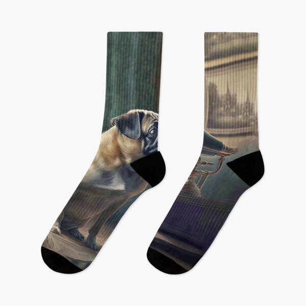 Item preview, Pug Dog Listens To Grammaphone Music designed and sold by candiscamera.