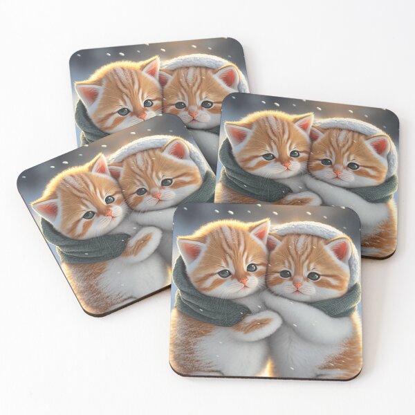 Item preview, Kittens together, playing in the snow are very lovely photos 3k - 9 designed and sold by jetaiart.