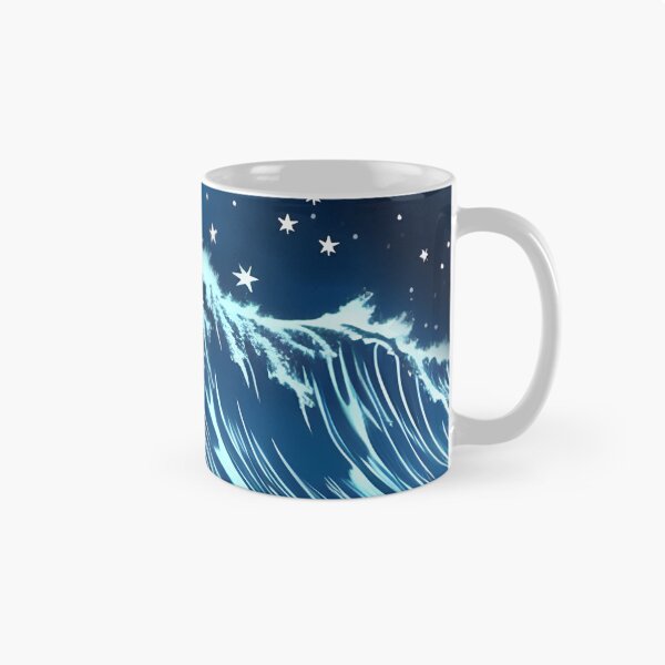 Item preview, Bioluminescent Midnight Wave, ink drawing, Ai Generated Art  designed and sold by ACC .