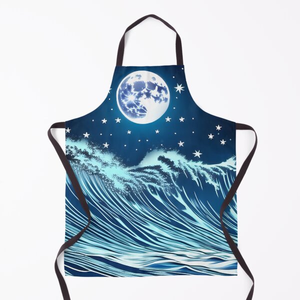 Item preview, Bioluminescent Midnight Wave, ink drawing, Ai Generated Art designed and sold by ACC .