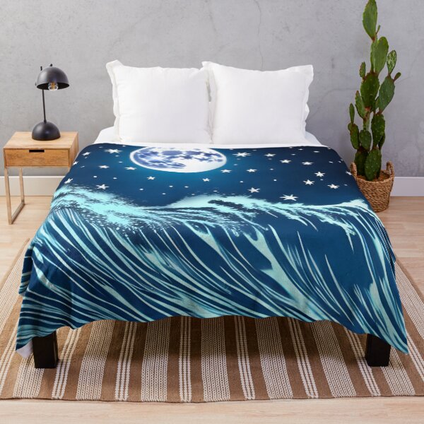 Item preview, Bioluminescent Midnight Wave, ink drawing, Ai Generated Art designed and sold by ACC .