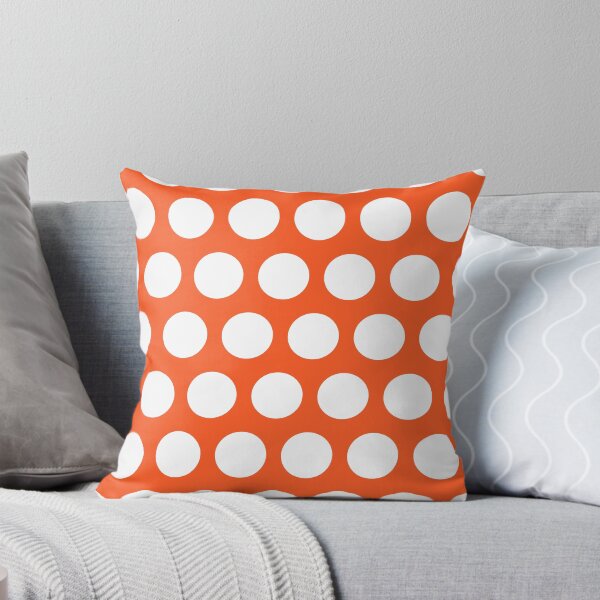 Item preview, White polka dots on orange designed and sold by IftinDesigns.