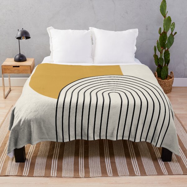Item preview, Mid Century style line art with mustard color arch designed and sold by BattaAnastasia.