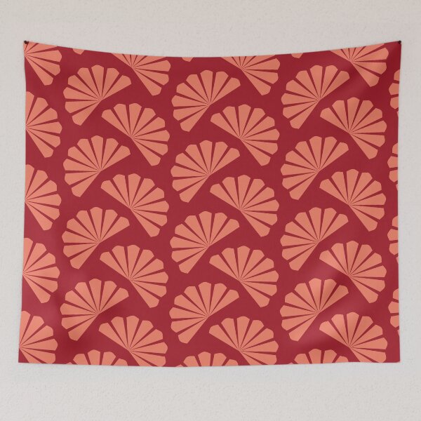 Item preview, Diagonal stylized red fans designed and sold by Vektoria.