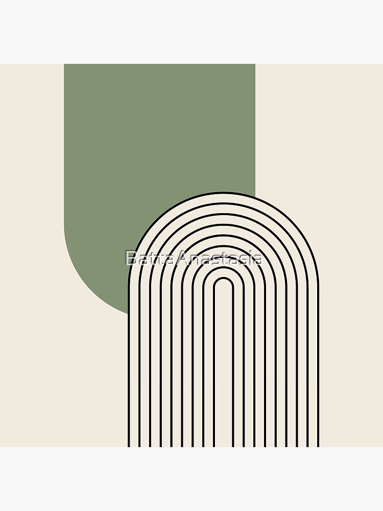 Thumbnail 5 of 5, Coasters (Set of 4), Mid Century style line art with green arch designed and sold by BattaAnastasia.
