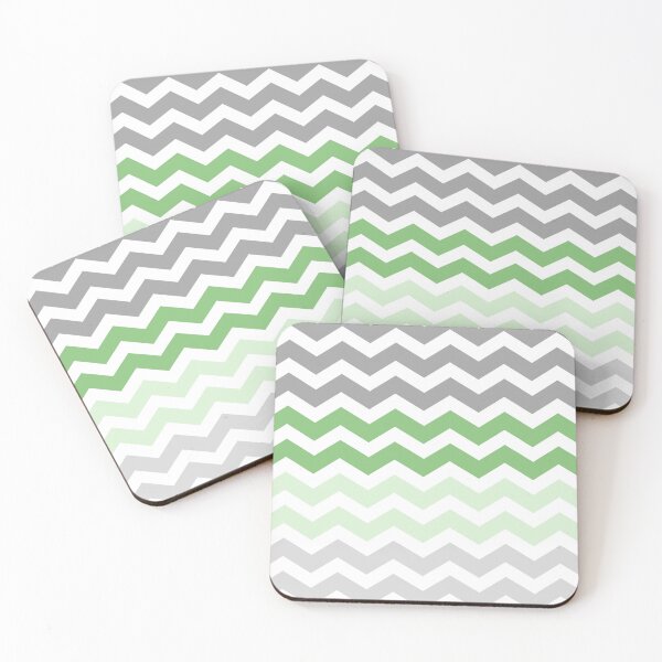Item preview, Grey and Green Chevron Zig Zag pattern designed and sold by inspirationzgal.