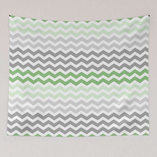 Item preview, Grey and Green Chevron Zig Zag pattern designed and sold by inspirationzgal.