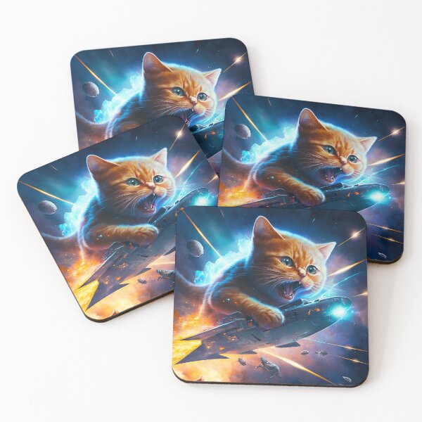 Item preview, Space Kitty Attacks Star Fleet! designed and sold by ZazuStudios.