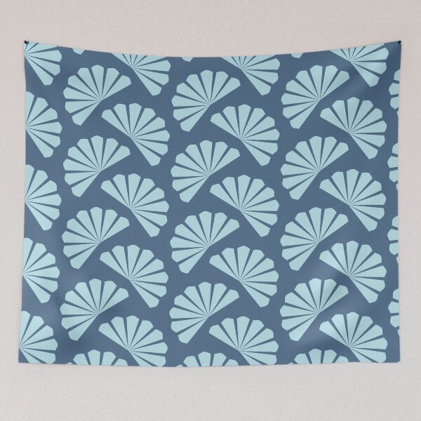 Item preview, Diagonal stylized smoky blue fans designed and sold by Vektoria.