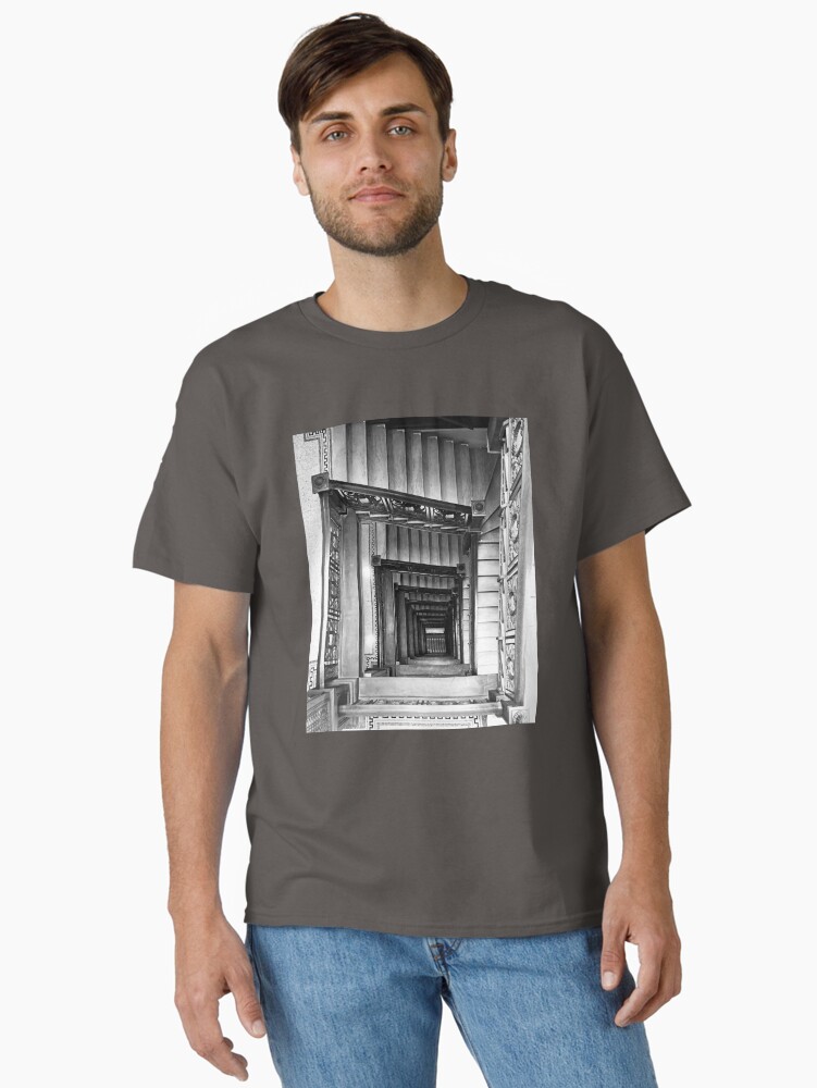 Thumbnail 1 of 7, Classic T-Shirt, Architecture Gift - The Old Staircase designed and sold by OneDayArt.
