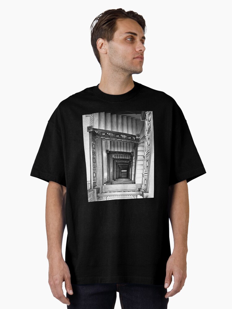 Thumbnail 1 of 7, Oversized T-Shirt, Architecture Gift - The Old Staircase designed and sold by OneDayArt.