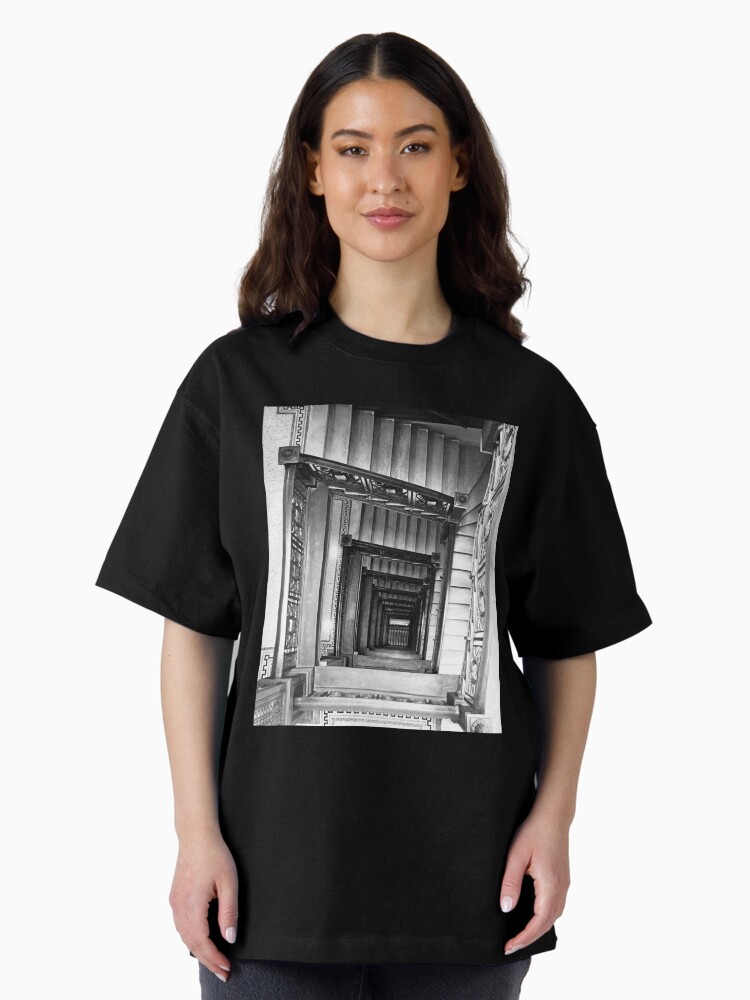 Thumbnail 2 of 7, Oversized T-Shirt, Architecture Gift - The Old Staircase designed and sold by OneDayArt.