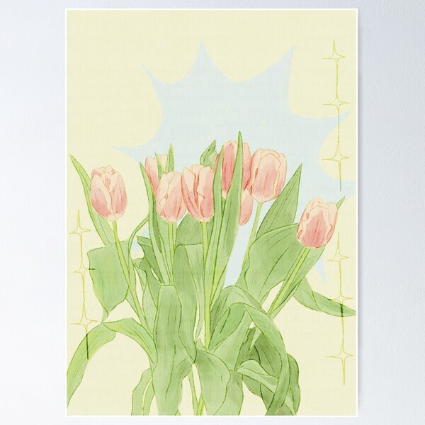 Item preview, spring tulips illustration designed and sold by ArtByAnnaViola.