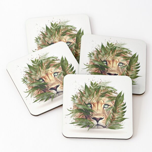 Aperçu de l'œuvre Lion réel multicolore créée et vendue par Print-Online.
