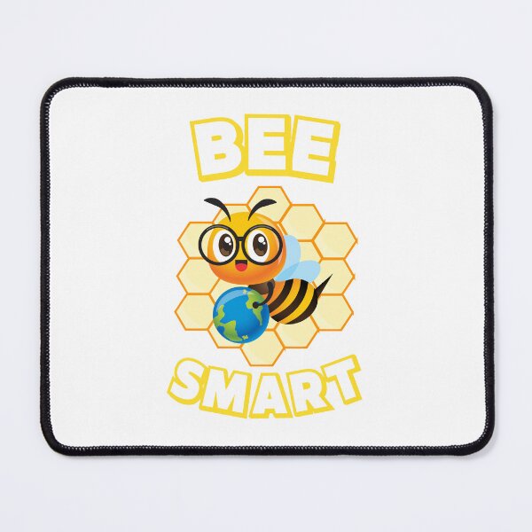 Item preview, Bee with glasses and globe in front of yellow honeycomb designed and sold by ArtDesign by KBK.