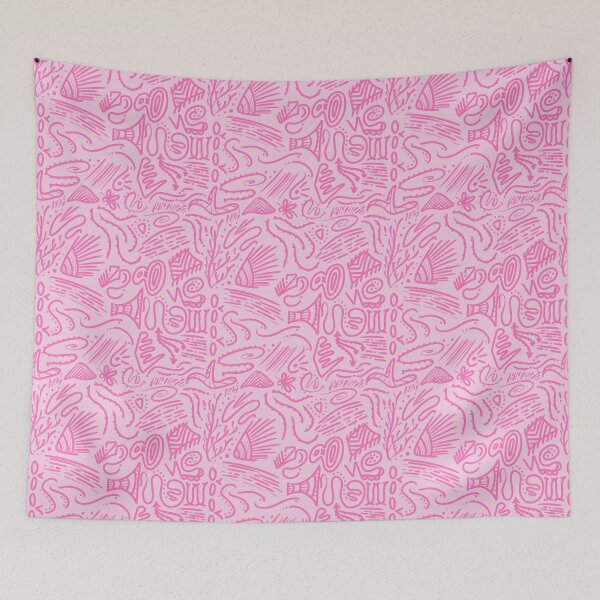 Item preview, Pink Abstract Linework Design Squiggle Artwork designed and sold by cadencreations.