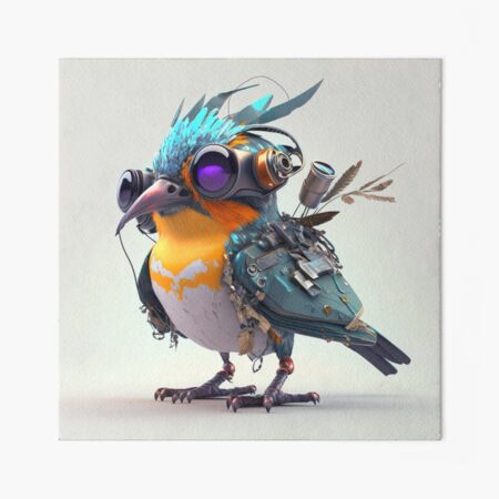 Robot Bird with Futurist Glasses 