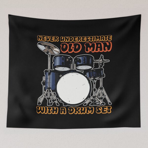 Item preview, Old Man With Drum Set Percussion designed and sold by MooonTees.