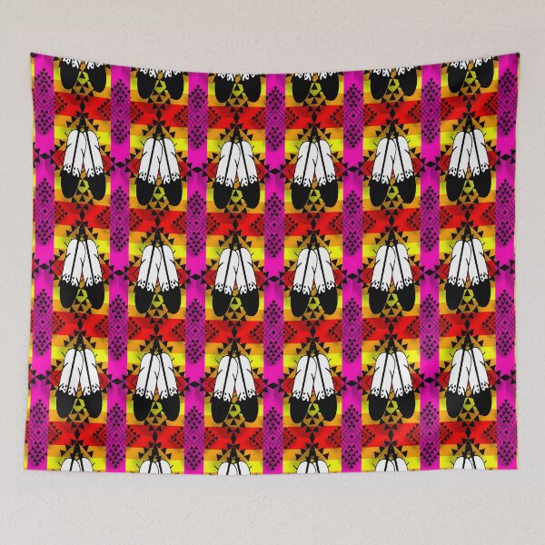 Item preview, Hot Pink Double Feather Native Print designed and sold by JMWCD.