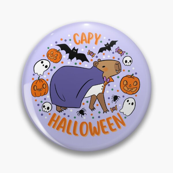 Item preview, Happy Halloween a cute capybara waring a vampire costume for Halloween  designed and sold by Yarafantasyart.