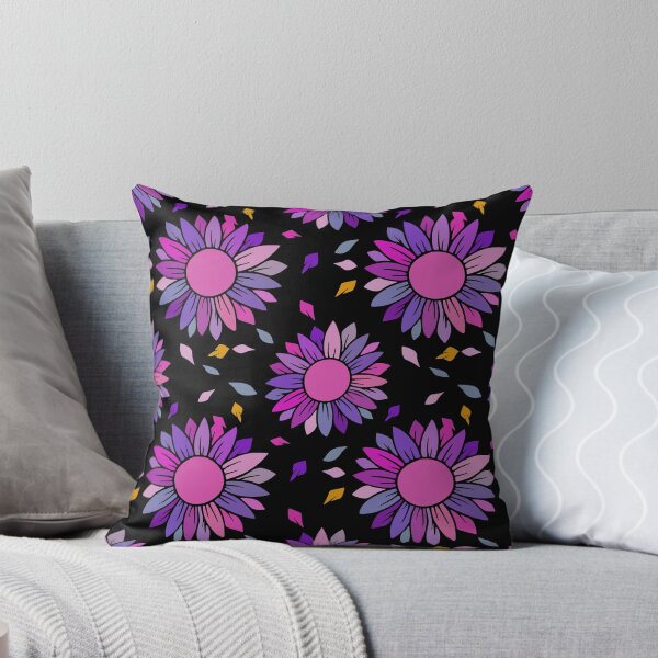 Item preview, Purple flowers seamless pattern on black background. designed and sold by Jayjaynaenae.