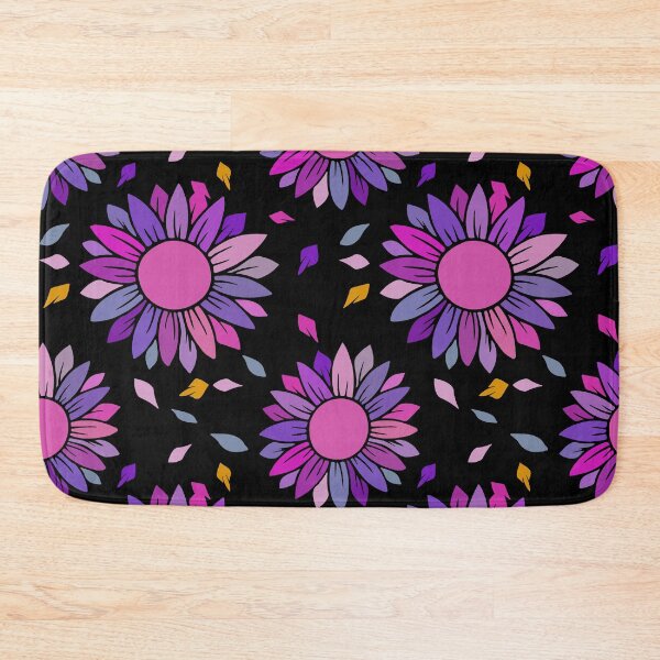Item preview, Purple flowers seamless pattern on black background. designed and sold by Jayjaynaenae.