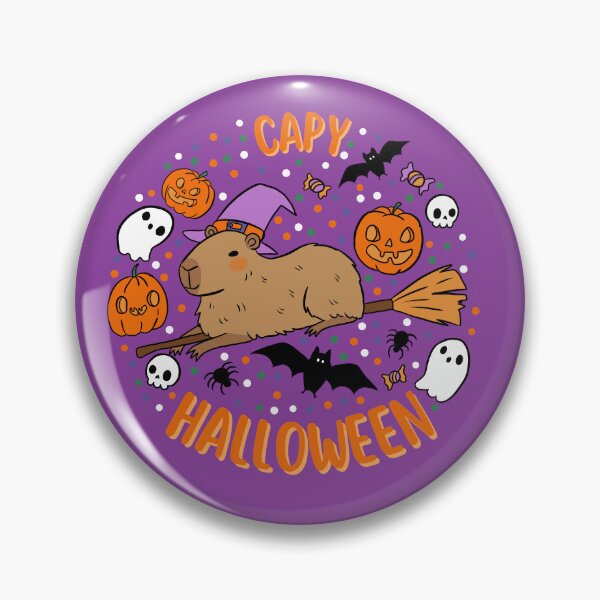 Item preview, Happy Halloween a cute capybara waring a witch costume for Halloween  designed and sold by Yarafantasyart.