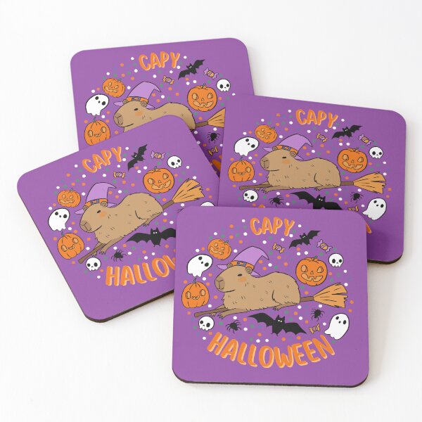 Item preview, Happy Halloween a cute capybara waring a witch costume for Halloween  designed and sold by Yarafantasyart.