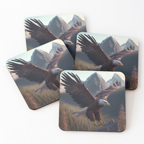 Item preview, Majestic Eagle Soaring Above Mountains designed and sold by ThreadGallery.