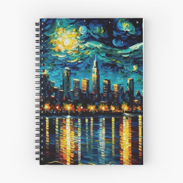 Item preview, Nighttime City Skyline Oil Painting - New York City designed and sold by ashleyburley.