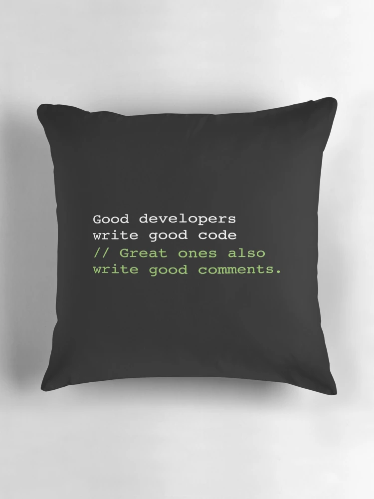 Thumbnail 3 of 4, Pillow, Good Devs Write Good Code designed and sold by KeepOnCoding.