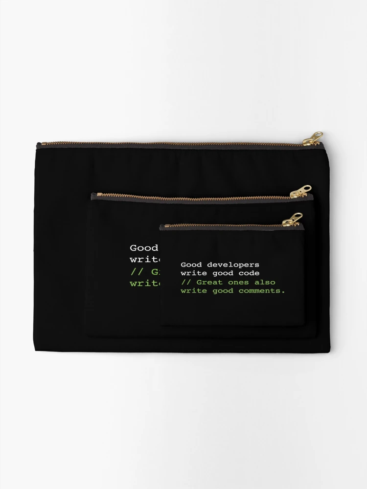 Thumbnail 2 of 4, Zipper Pouch, Good Devs Write Good Code designed and sold by KeepOnCoding.