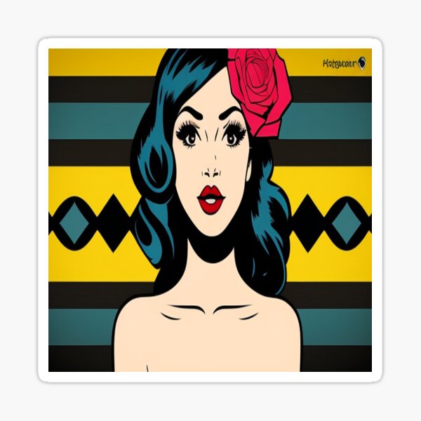 Pin up girl. Sticker