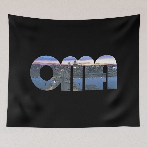Item preview, Omaha, Nebraska OMA Sunset Cityscape designed and sold by CrabbyLobster.
