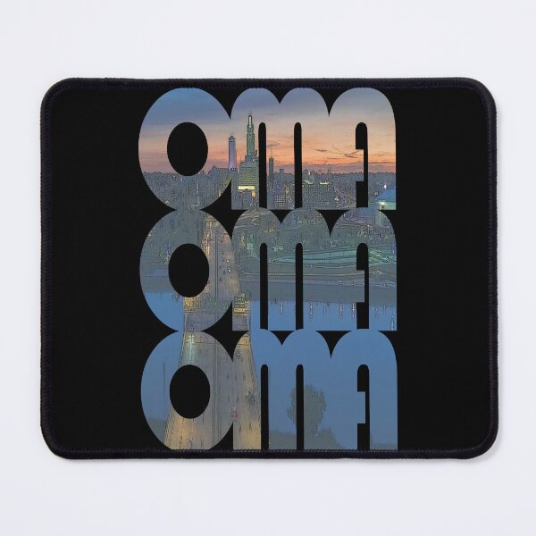 Item preview, Omaha, Nebraska OMA Sunset Cityscape Repeating Pattern designed and sold by CrabbyLobster.