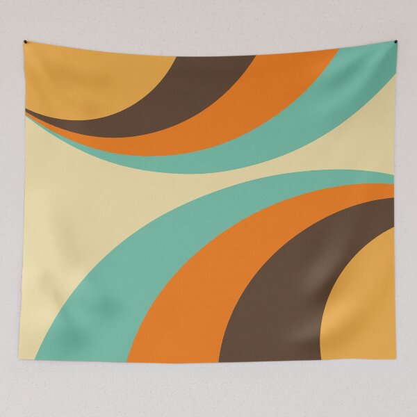Item preview, Abstract multicolored retro style curves designed and sold by BattaAnastasia.