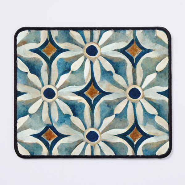 Item preview, Spanish tile Mediterranean tile style beach decor nautical design beach house summer house decor iPhone case dress tote bag designed and sold by LunarSeaArt.