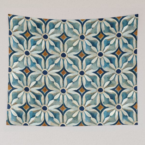 Item preview, Spanish tile Mediterranean tile style beach decor nautical design beach house summer house decor iPhone case dress tote bag  designed and sold by LunarSeaArt.