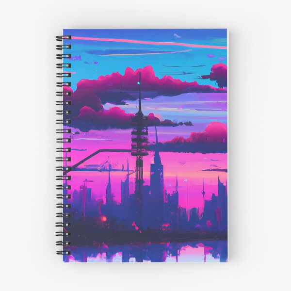 Item preview, Sunset In Futuristic City With A Synthwave Style  designed and sold by HVIUXLEE.
