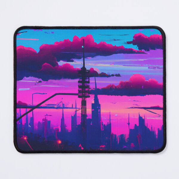 Item preview, Sunset In Futuristic City With A Synthwave Style  designed and sold by HVIUXLEE.