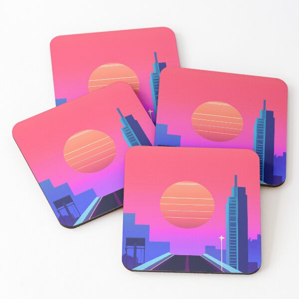 Item preview, A Synthwave Style Sunset In City designed and sold by HVIUXLEE.