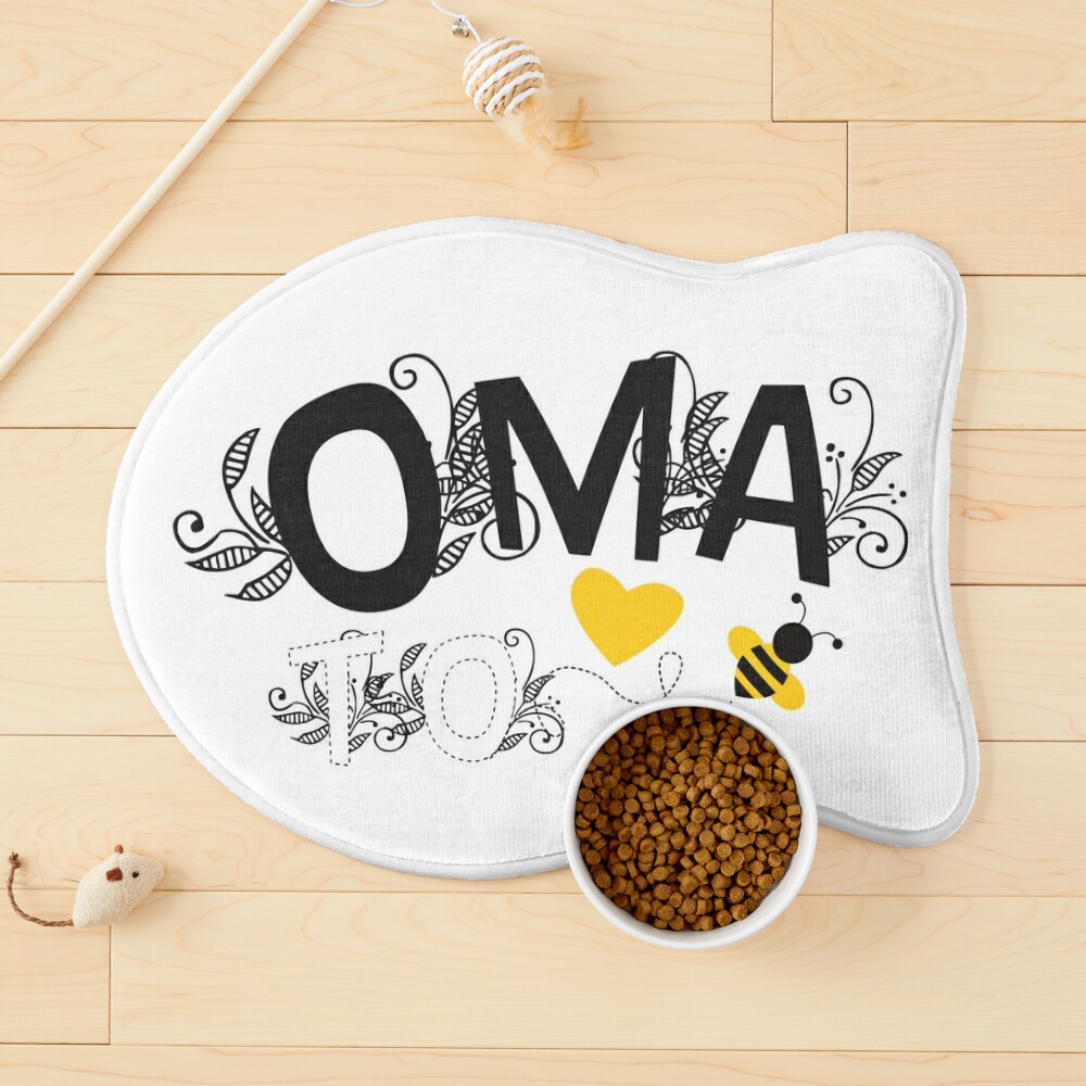 Oma To Be | Trendy Black And White Floral Typography With Yellow Bee And  Heart