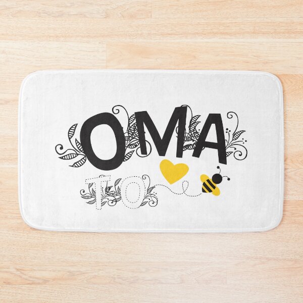 Item preview, Oma To Be | Trendy Black And White Floral Typography With Yellow Bee And Heart designed and sold by Zazizu.