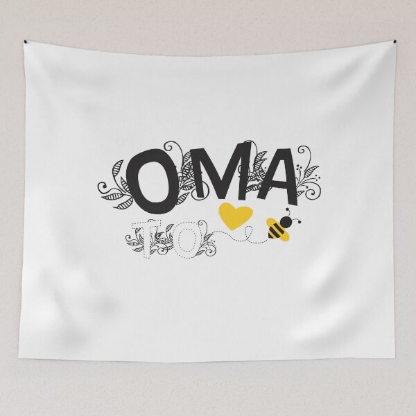 Item preview, Oma To Be | Trendy Black And White Floral Typography With Yellow Bee And Heart designed and sold by Zazizu.