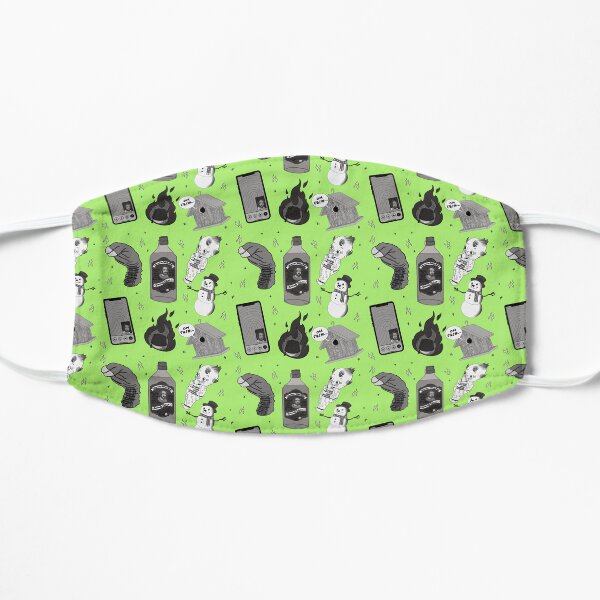 BO BURNHAM INSIDE FLASH STYLE PRINT PATTERN - Green Background Flat Mask