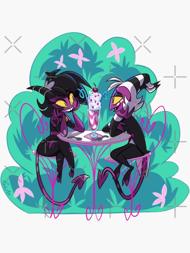 Moxxie And Millie Helluva Boss Sticker For Sale By Otaku Area Redbubble